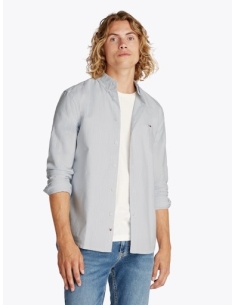 koszula męska niebieska Tommy Jeans - przód na modelu