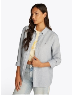 koszula damska szara Tommy Hilfiger - stylizacja na modelce