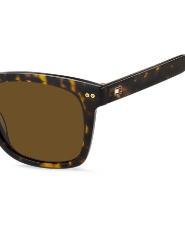 okulary męskie brązowe Tommy Hilfiger - bok