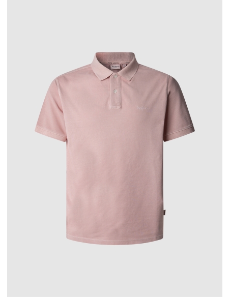 polo męskie różowe pepe jeans - przód