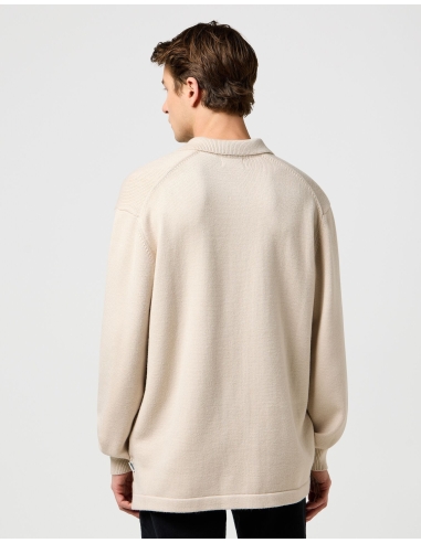 sweter męski beżowy POLO SWEATER Wrangler tył