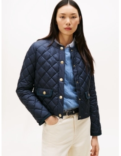 Kurtka damska granatowa Tommy Hilfiger - przód na modelce