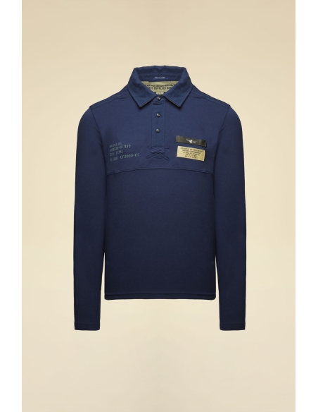 Polo męskie grantowe Aeronautica-przód