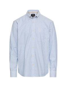 Męska koszula Camel active - biała z błękitnymi paskami