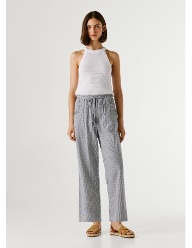 Damskie spodnie Pepe Jeans - granatowe w paski