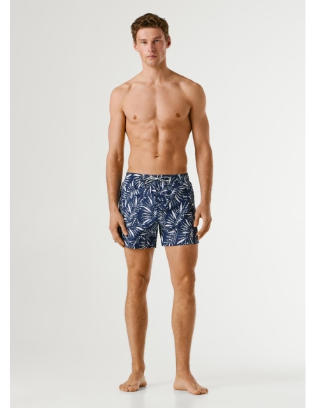 Męskie kąpielówki Pepe Jeans - granatowe w liście